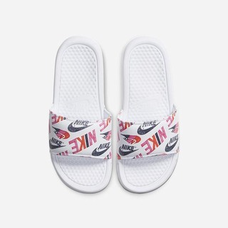 Papuci Nike Benassi JDI Floral Dama Albi Roz Portocalii Negrii | OBLG-60329